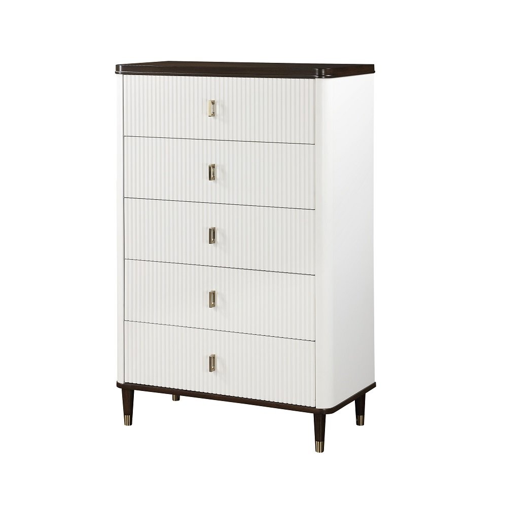 Carena Chest, White & Walnut