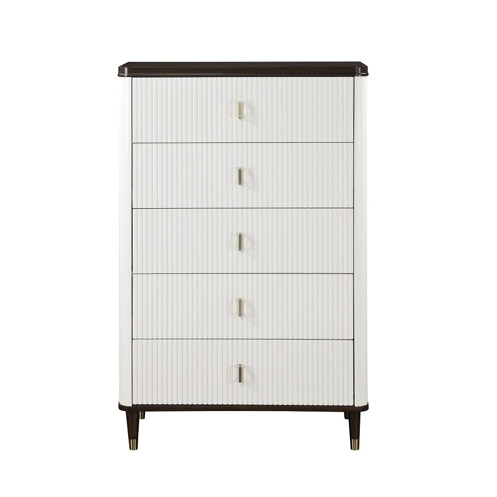Carena Chest, White & Walnut