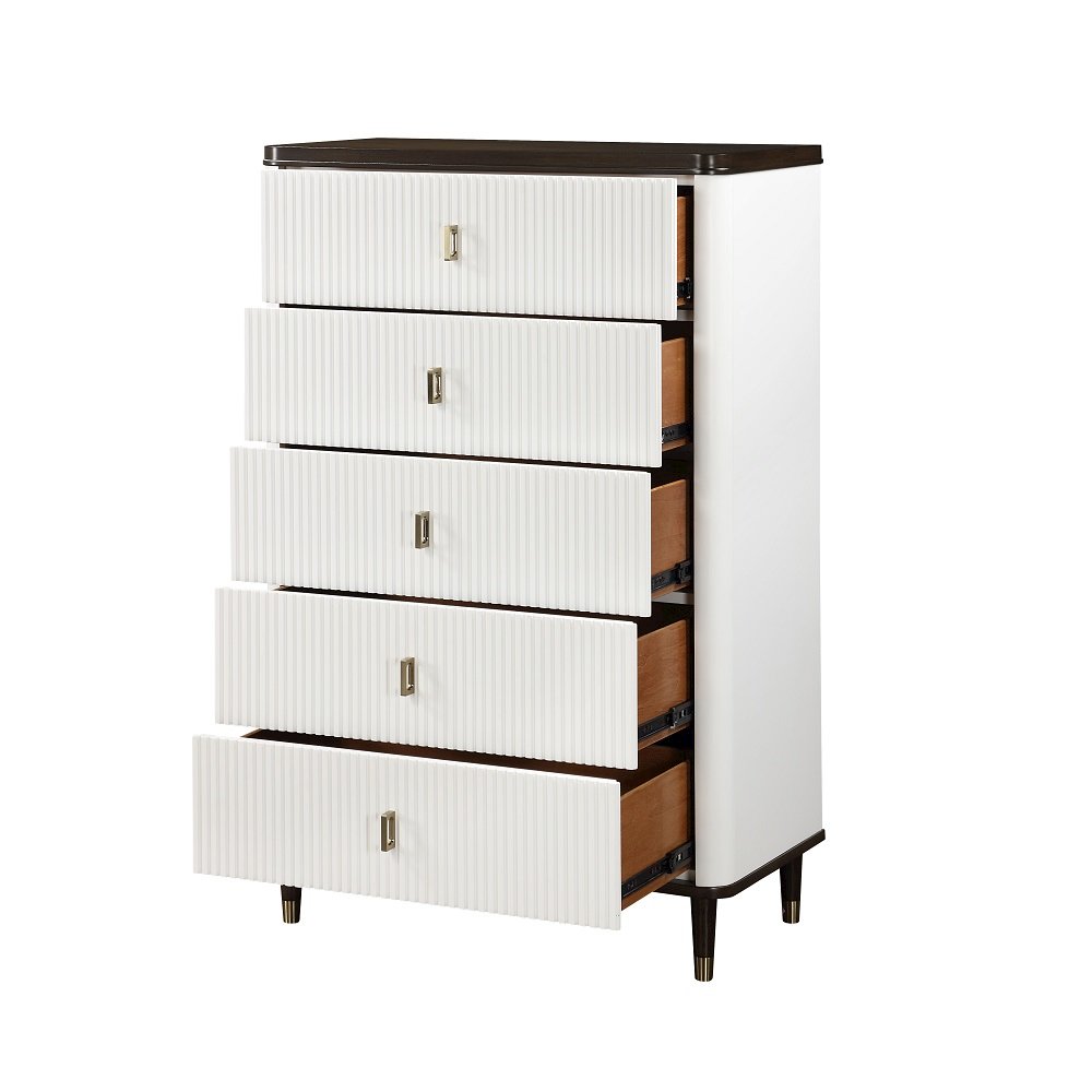Carena Chest, White & Walnut