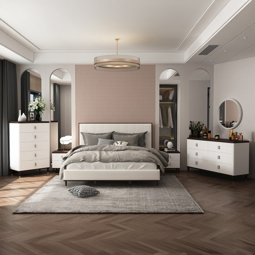 Carena Chest, White & Walnut
