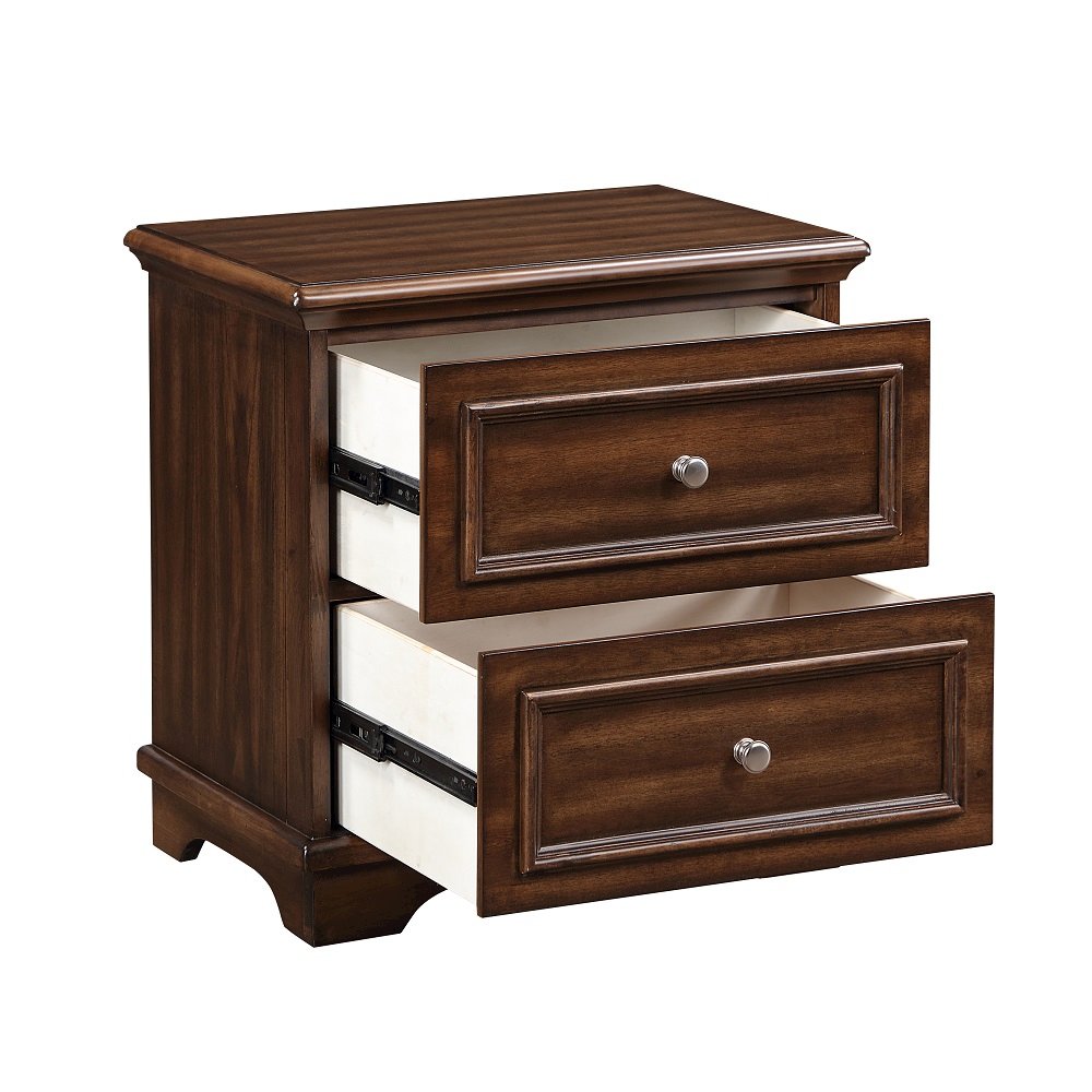 Franklin 4Pcs Pack Full Bed Set, Brushed Walnut