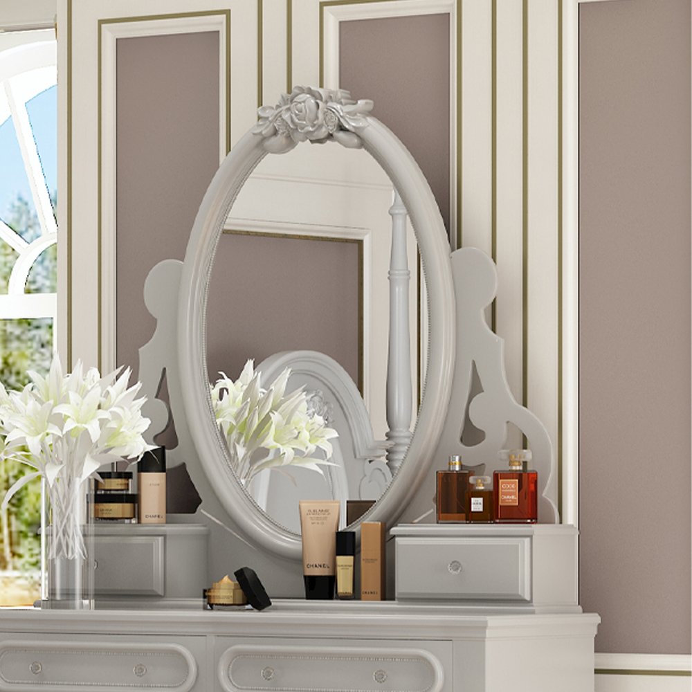 Flora Jewelry Mirror, Gray