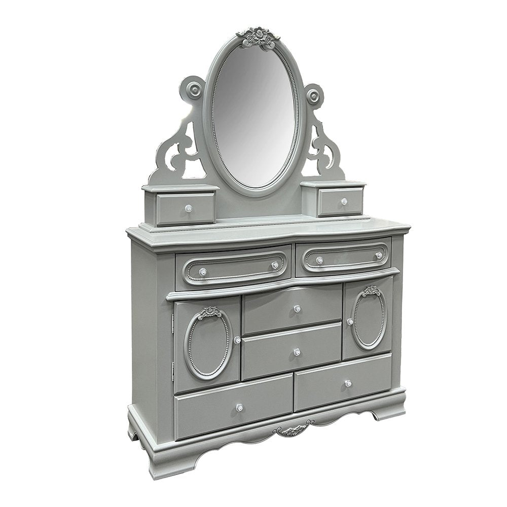 Flora Jewelry Mirror, Gray