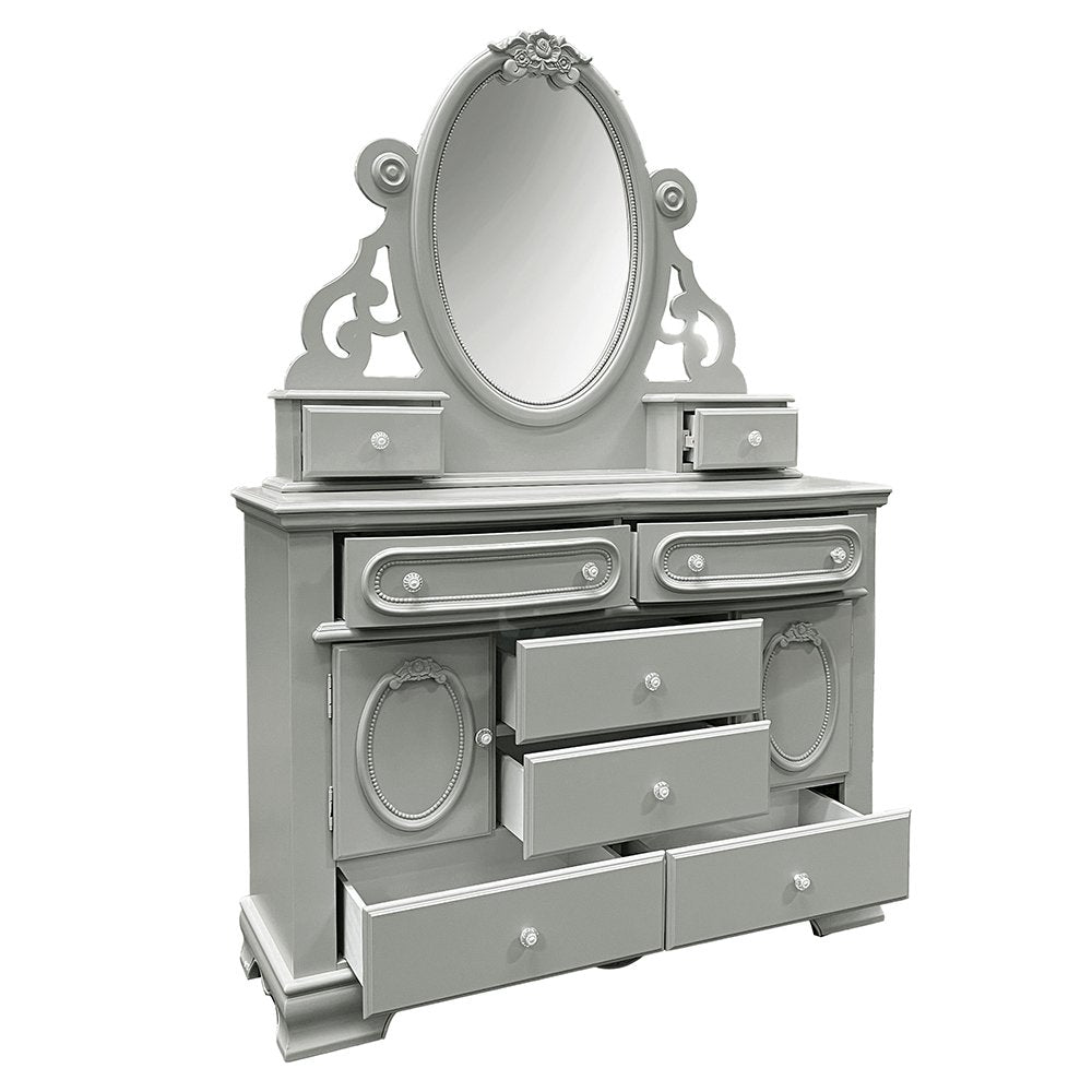 Flora Jewelry Mirror, Gray