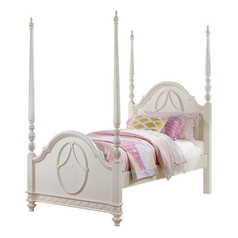Dorothy Twin Bed (Wooden Poster), Ivory
