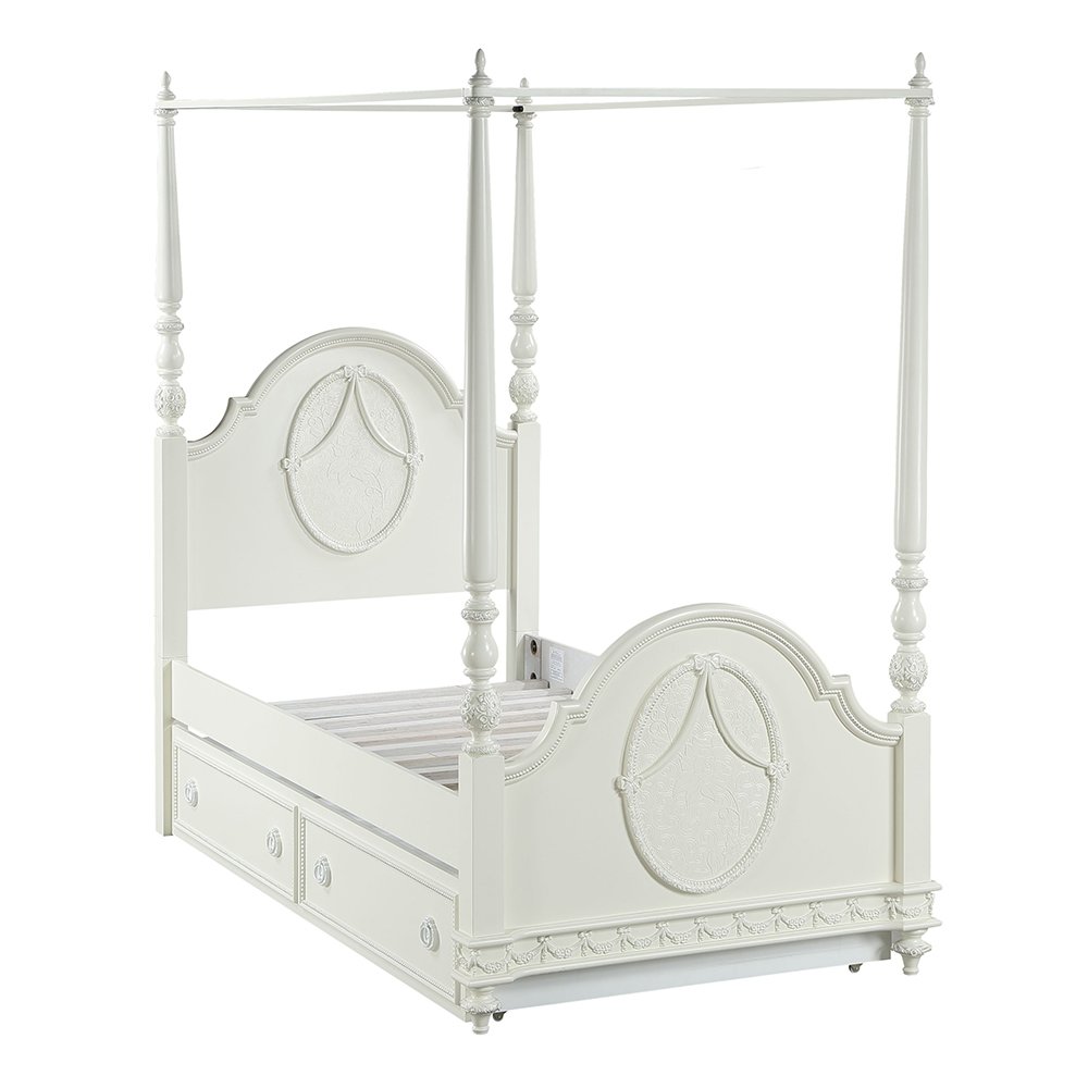 Dorothy Twin Bed (Wooden Poster), Ivory