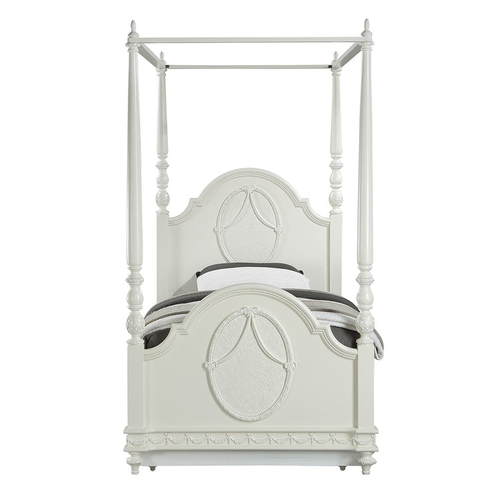 Dorothy Twin Bed (Wooden Poster), Ivory