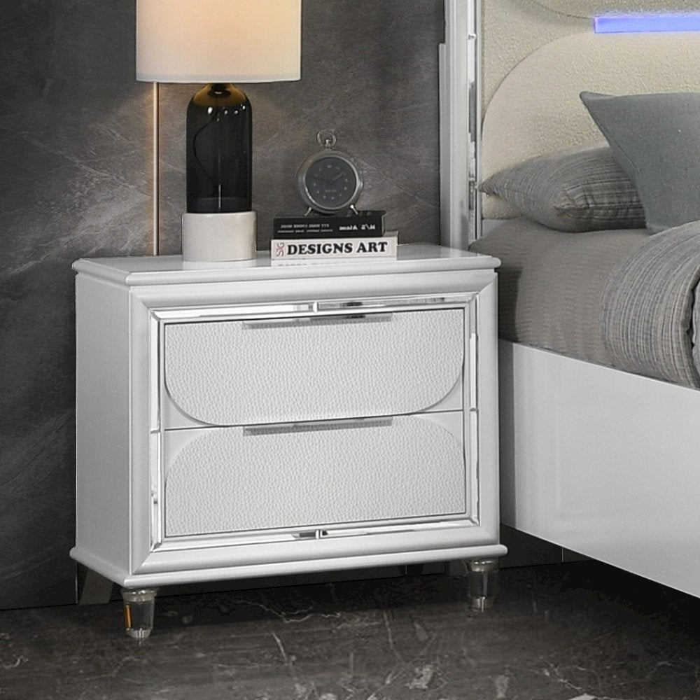 Tarian Nightstand, Pearl White