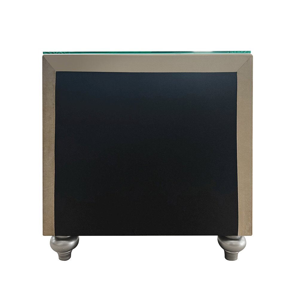 Lucienne Nightstand, Beige Velvet