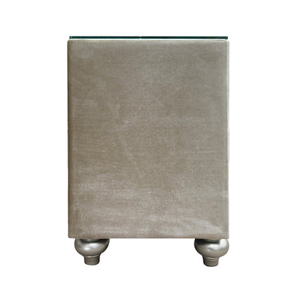 Lucienne Nightstand, Beige Velvet