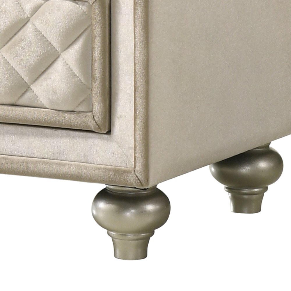 Lucienne Nightstand, Beige Velvet