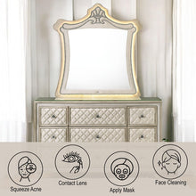 Lucienne Mirror w/LED, Beige Velvet