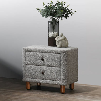 Cleo Nightstand, Gray Boucle