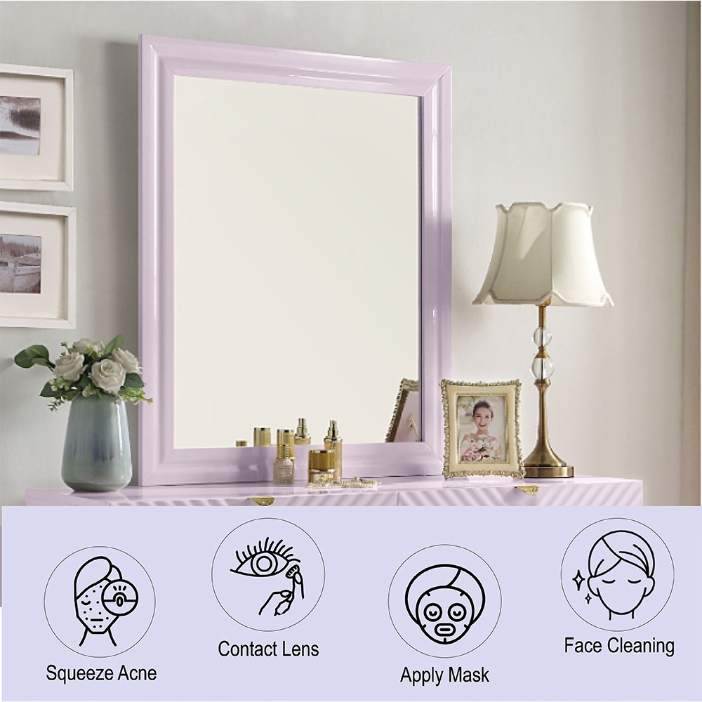 Gaines Mirror, Pink High Gloss