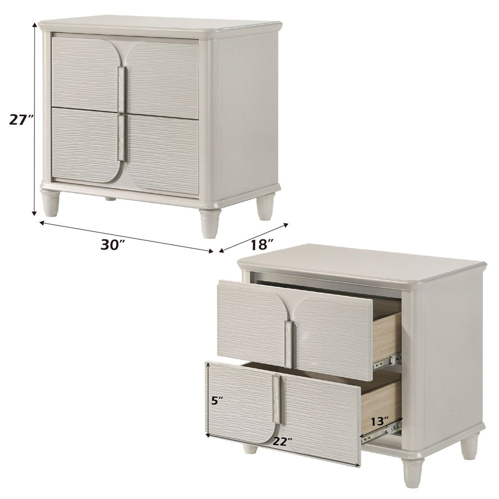 Laveda Nightstand, Pearl White