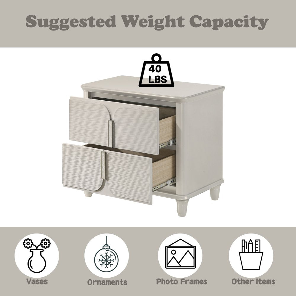 Laveda Nightstand, Pearl White