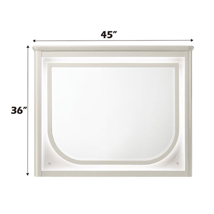 Laveda Mirror w/LED, Pearl White