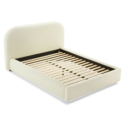Arden Full Bed, Beige Chenille