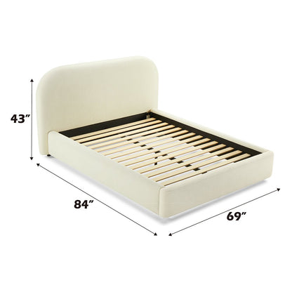 Arden Full Bed, Beige Chenille