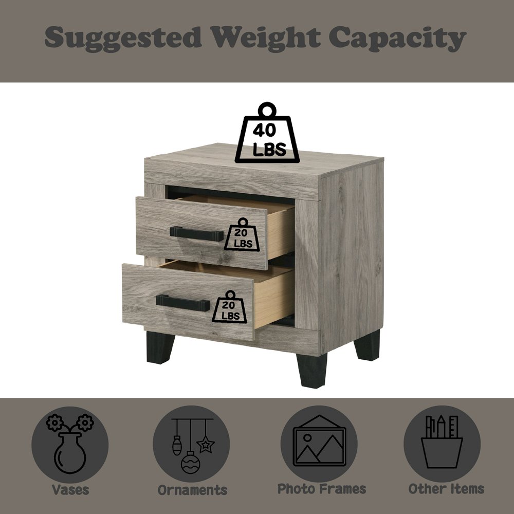 Mari Nightstand, Light Gray