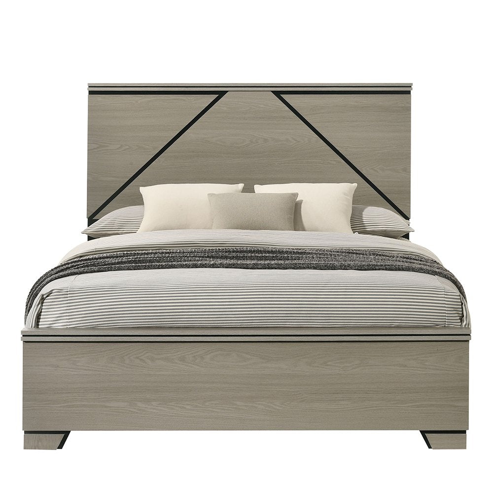 Joanna Queen Bed w/LED, Weathered Gray