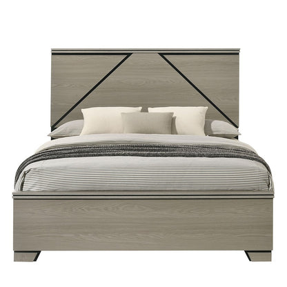 Joanna Queen Bed w/LED, Weathered Gray