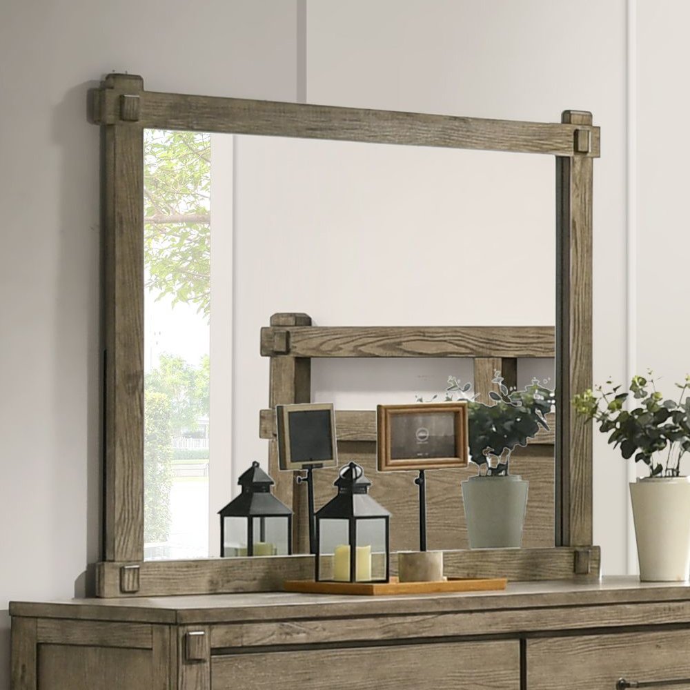 Colton Mirror, Antique White Oak