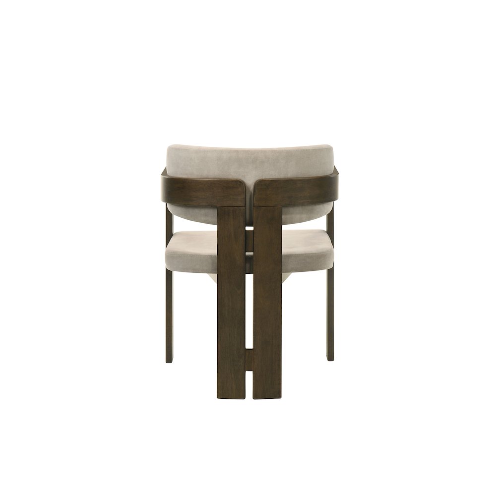 Destin Arm Chair, Light Gray Polished Microfiber & Walnut