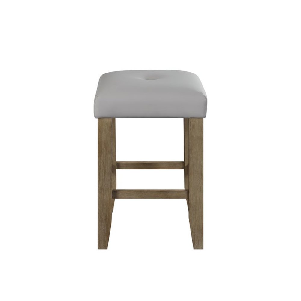 Charnell Counter Height Stool (Set-2), Gary Leatherette & Oak
