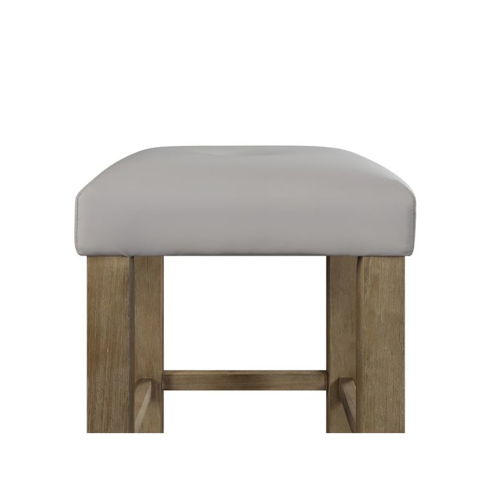Charnell Counter Height Stool (Set-2), Gary Leatherette & Oak