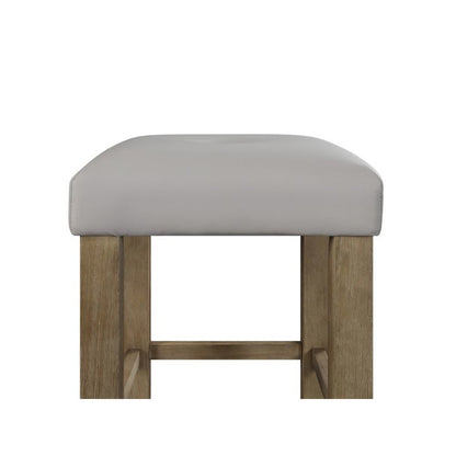 Charnell Counter Height Stool (Set-2), Gary Leatherette & Oak