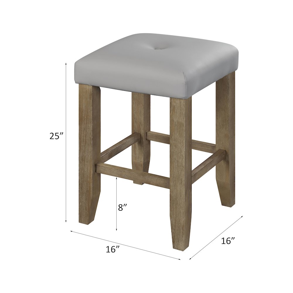 Charnell Counter Height Stool (Set-2), Gary Leatherette & Oak