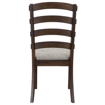 Pascaline Side Chair (Set-2), Gray Fabric, Rustic Brown & Oak