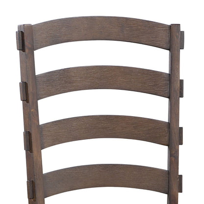 Pascaline Side Chair (Set-2), Gray Fabric, Rustic Brown & Oak
