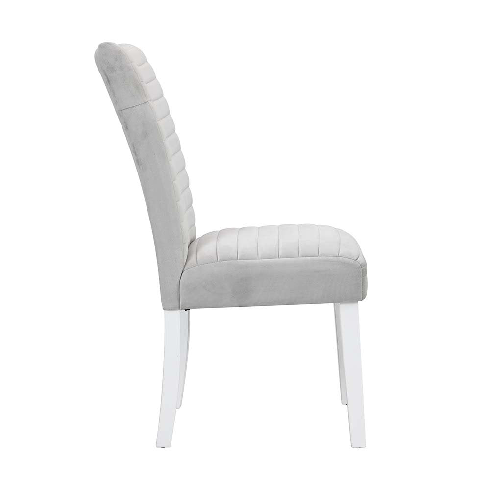 Elizaveta Side Chair (Set-2), Gray Velvet