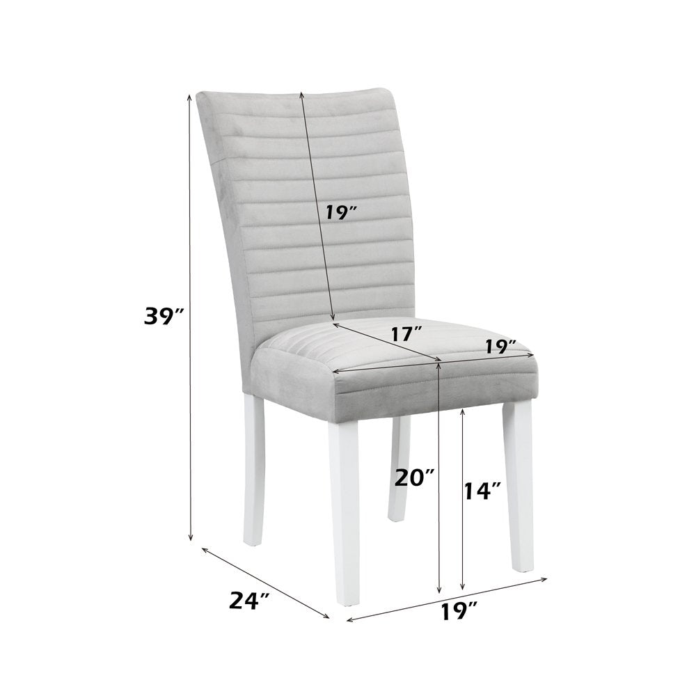 Elizaveta Side Chair (Set-2), Gray Velvet