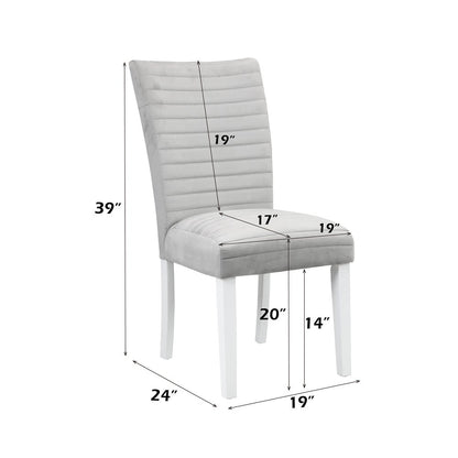 Elizaveta Side Chair (Set-2), Gray Velvet