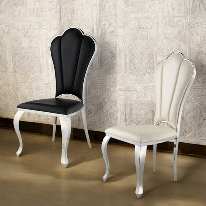 Cyrene Side Chair (Set-2), Beige Leatherette