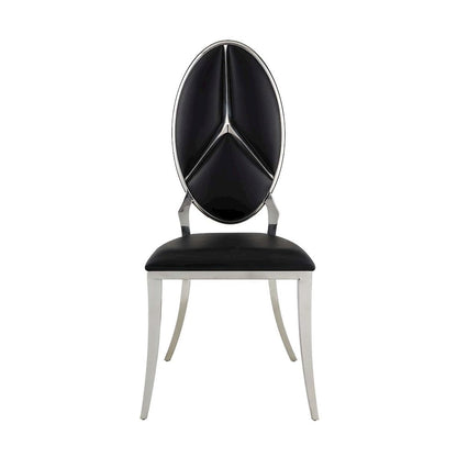 Cyrene Side Chair (Set-2), Black Leatherette