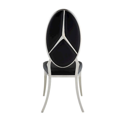 Cyrene Side Chair (Set-2), Black Leatherette