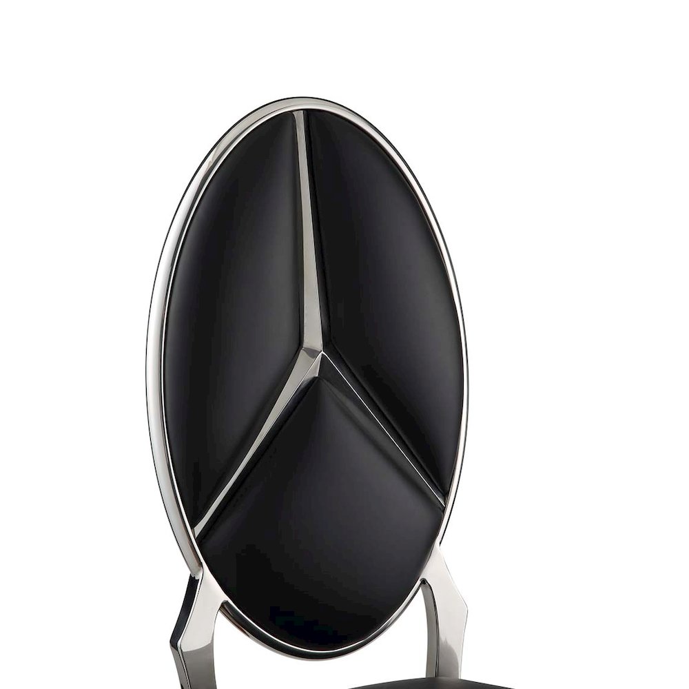 Cyrene Side Chair (Set-2), Black Leatherette