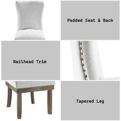 Landon Side Chair (Set-2), Gray Linen