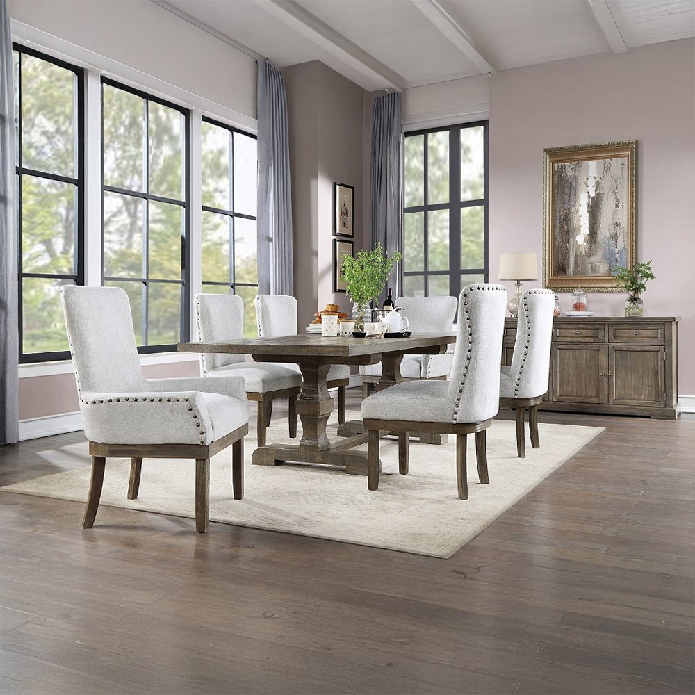 Landon Side Chair (Set-2), Gray Linen