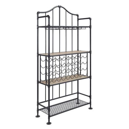 Edina Wine Rack, Oak & Sandy Black