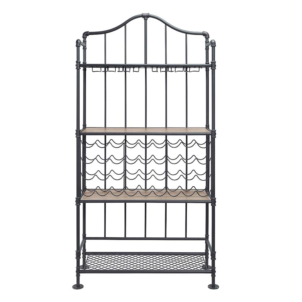 Edina Wine Rack, Oak & Sandy Black