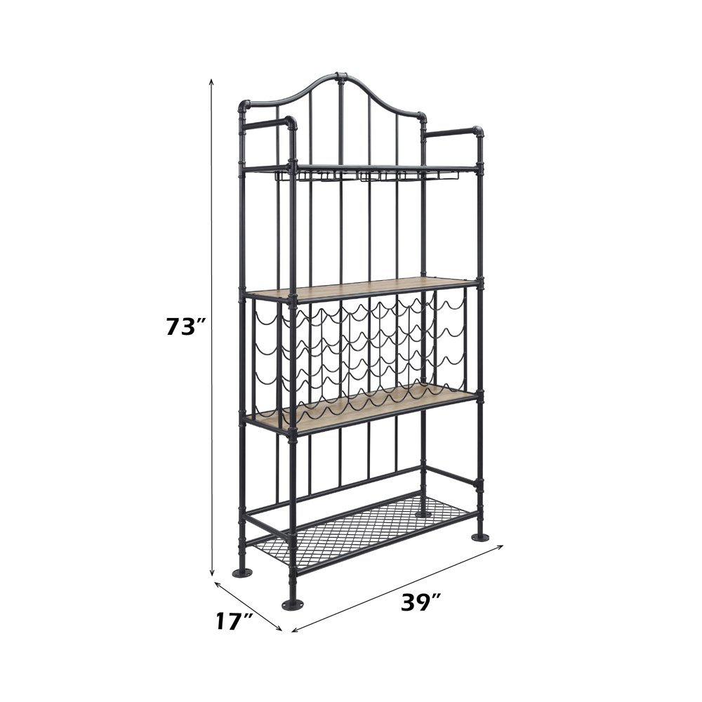 Edina Wine Rack, Oak & Sandy Black