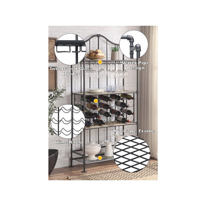 Edina Wine Rack, Oak & Sandy Black
