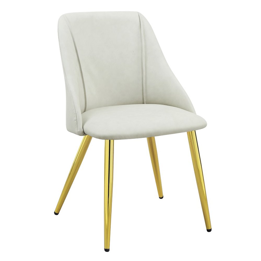 Gaines Side Chair(Set-2), White Leatherette