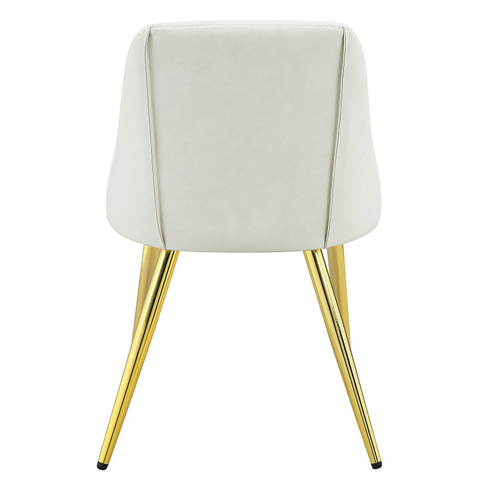 Gaines Side Chair(Set-2), White Leatherette