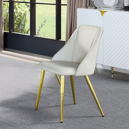 Gaines Side Chair(Set-2), White Leatherette